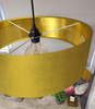 Large 45cm Mustard Yellow Velvet Ultra Slim Lampshade with Gold Lining and XL LED Bulb Included