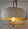 Large 45cm Taupe Velvet Ultra Slim Lampshade with Gold Lining and XL LED Bulb Included