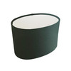 Oval Green Cotton Lampshade with White Lining