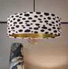 Dalmatian Velvet Ultra Slim Hanging Lampshade with Gold Lining