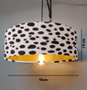 Large 45cm Dalmatian Velvet Ultra Slim Lampshade with Gold Lining and XL LED Bulb Included