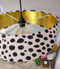 Large 45cm Dalmatian Velvet Ultra Slim Lampshade with Gold Lining and XL LED Bulb Included