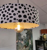 Large 45cm Dalmatian Velvet Ultra Slim Lampshade with Gold Lining and XL LED Bulb Included