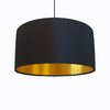 Black Lampshade in Satin with Gold Lining