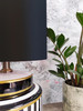 Black Lampshade in Satin with Gold Lining