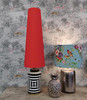 Tall Cone Lampshade in 70cm Height and Red Cotton Fabric