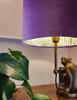 Purple Velvet Lampshade with Green Lush Leaves Lining