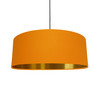 Extra Large Lampshade in Orange Cotton and a Brushed Gold Lining