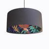 Dark Grey Lamp shade with Tropical Wonderland Lining