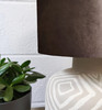 Brown Velvet Lampshade with White Monkey Lining