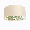 Cream Velvet Lampshade with Tropical Trees and White Monkey Lining