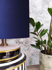 Navy Blue Lampshade in Cotton with Dark Monkey Lining
