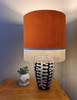 Burnt Orange Oyster Cream Fringed Lampshade in Velvet