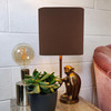 Square Brown Lampshade in Velvet with Choice of Lining