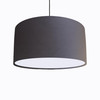 Dark Grey Lampshade in Velvet with White Lining