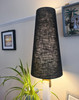 Extra Tall Black Cone Lampshade in a Textured Linen Fabric
