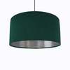 Green  Lampshade in Velvet with Silver Lining