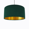 Green Lampshade in Velvet with Gold Lining