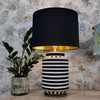 Black and Gold Lamp shade in Cotton