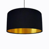 Black Lampshade in Cotton with Gold Lining