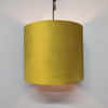 Mustard Yellow Lampshade in Velvet with Gold Lining