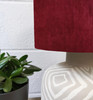 Red Lampshade in Velvet with Champagne Lining