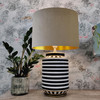 Taupe Lampshade in Velvet with Gold Lining