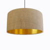 Natural Hessian Lamp shade with Gold Lining