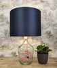 Midnight Blue Satin Lampshade with White Lining