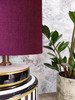 Plum Purple Lampshade in Linen with White Lining