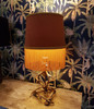 Fringed Velvet Lampshade in Burnt Orange and Gold