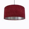 Red Lampshade in Velvet with Silver Lining