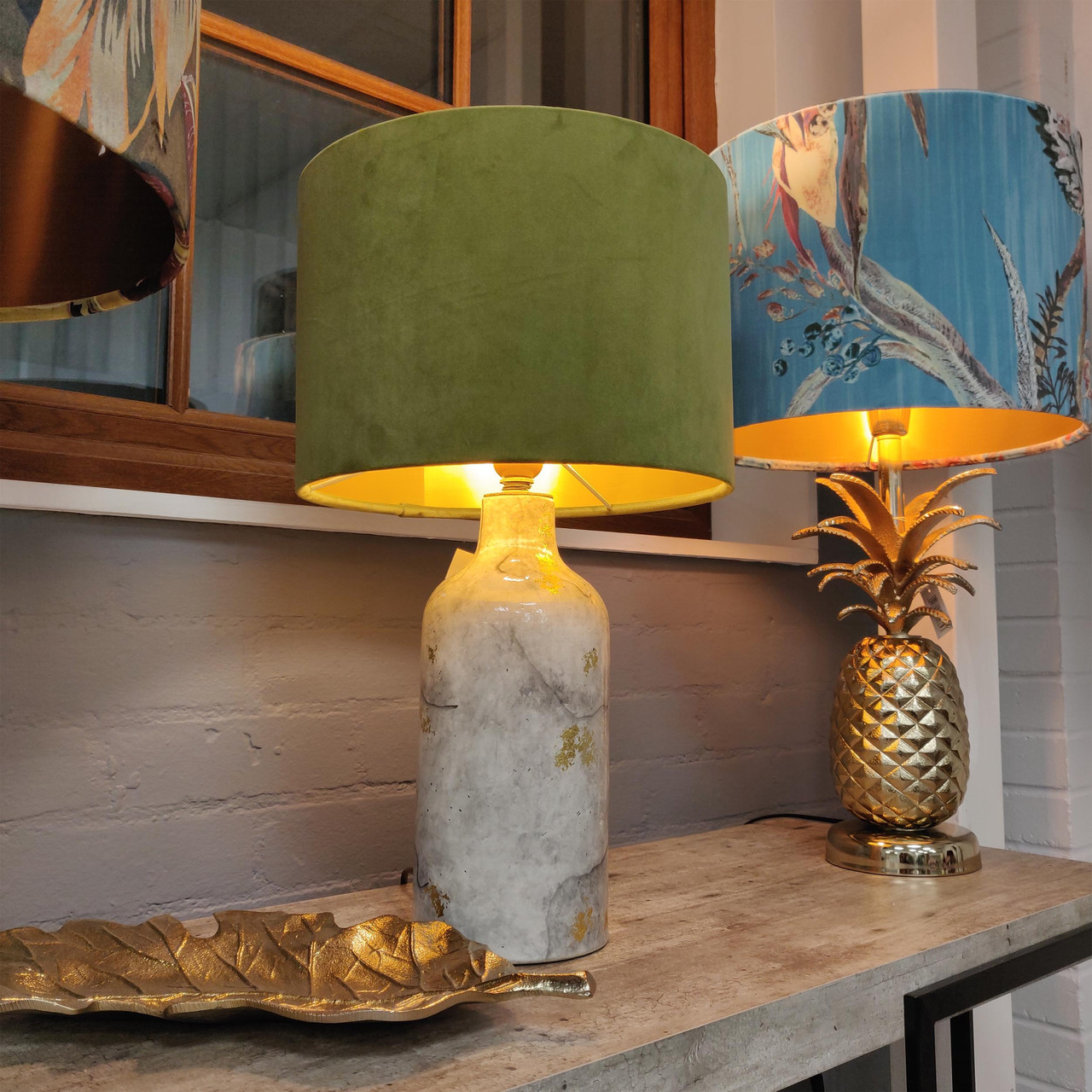 green lampshade for table lamp