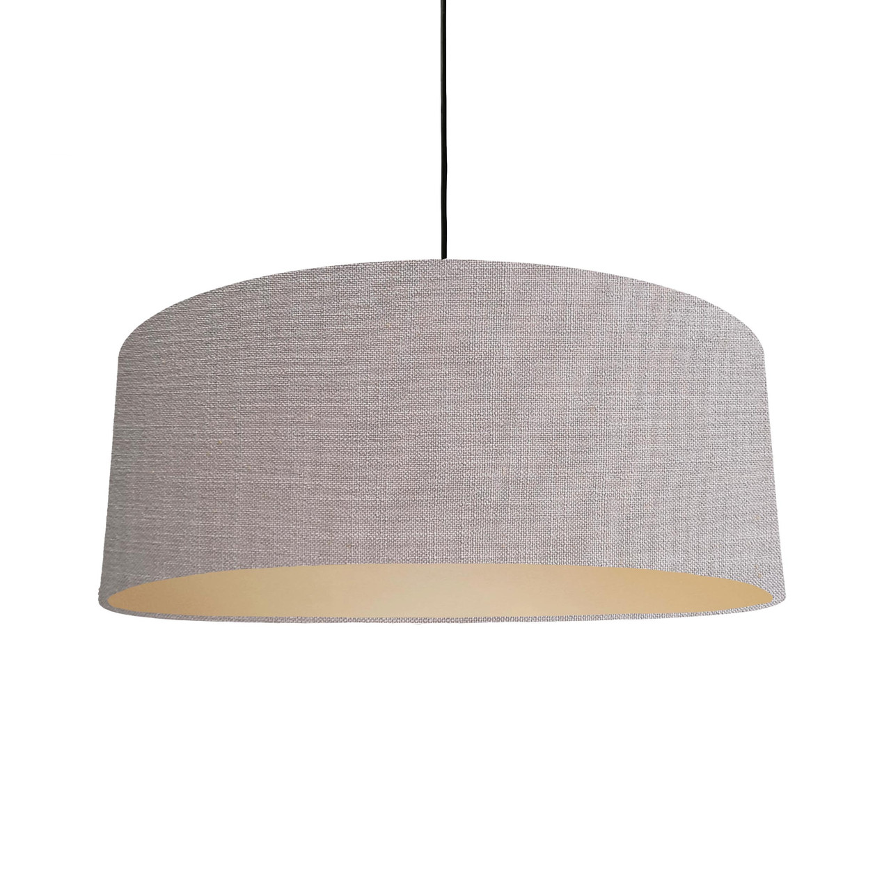Candid Owl Extra Large Feather Grey Lampshade in Linen with Champagne