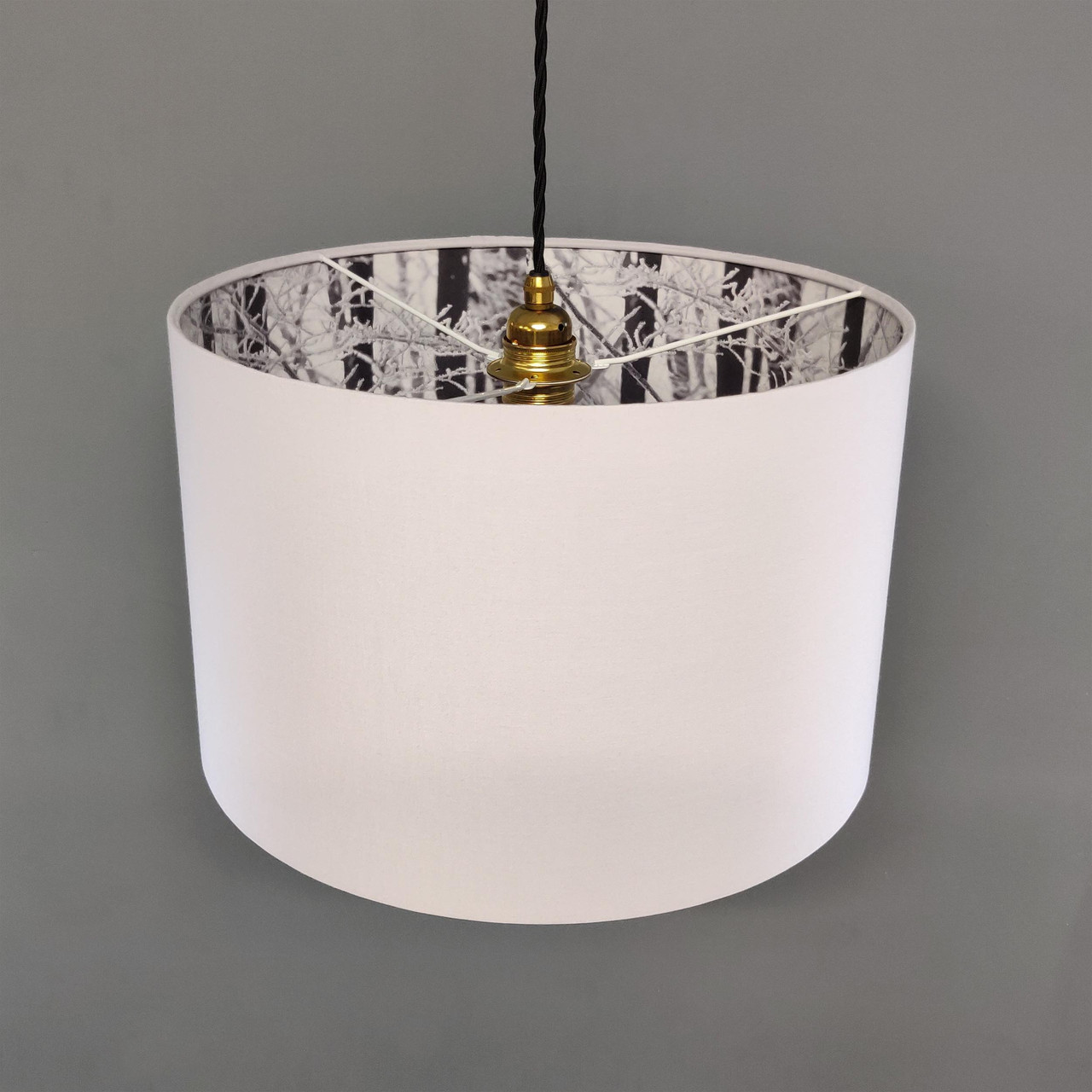 Details about   Grey woodland nature printed  Lampshade/ Pendant 