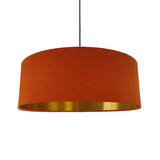 Extra Large Lampshade in Burnt Orange Velvet and a Brushed Gold Lining Extra Large Lampshade in Burnt Orange Velvet and a Brushed Gold Lining