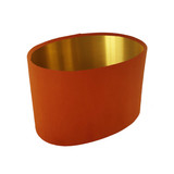 Oval Lampshade in a Burnt Orange Velvet and Gold Lining Oval Lampshade in a Burnt Orange Velvet and Gold Lining