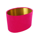 Oval Lampshade in a Cerise Pink Velvet and Gold Lining Oval Lampshade in a Cerise Pink Velvet and Gold Lining