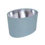 Oval Lampshade in a Duck Egg Blue Linen and Silver Lining Oval Lampshade in a Duck Egg Blue Linen and Silver Lining