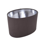 Oval Lampshade in a Charcoal Grey Velvet and a Silver Lining Oval Lampshade in a Charcoal Grey Velvet and a Silver Lining