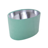 Oval Lampshade in a Light Mint Velvet and a Silver Lining Oval Lampshade in a Light Mint Velvet and a Silver Lining