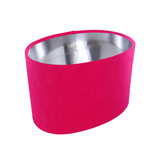Oval Lampshade in a Cerise Pink Velvet and Silver Lining Oval Lampshade in a Cerise Pink Velvet and Silver Lining