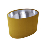 Oval Lampshade in a Mustard Velvet and Silver Lining Oval Lampshade in a Mustard Velvet and Silver Lining