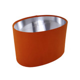 Oval Lampshade in a Burnt Orange Velvet and Silver Lining Oval Lampshade in a Burnt Orange Velvet and Silver Lining