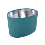 Oval Lampshade in a Teal Blue Velvet and a Silver Lining Oval Lampshade in a Teal Blue Velvet and a Silver Lining