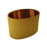 Oval Lampshade in a Mustard Velvet and Copper Lining Oval Lampshade in a Mustard Velvet and Copper Lining
