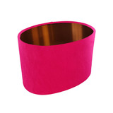 Oval Lampshade in a Cerise Pink Velvet and Copper Lining Oval Lampshade in a Cerise Pink Velvet and Copper Lining