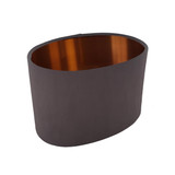 Oval Lampshade in a Charcoal Grey Velvet and a Copper Lining Oval Lampshade in a Charcoal Grey Velvet and a Copper Lining