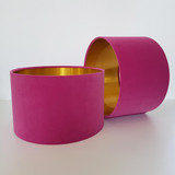 Pink Velvet Lampshade with Gold Lining