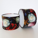 Bold Floral Lampshade in a Soft Velvet, featuring peony and blossom